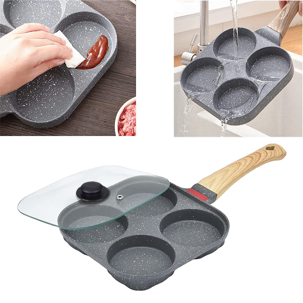 Non Stick 4-Cup Egg Frying Pan - Mini Pancake Griddle review and price