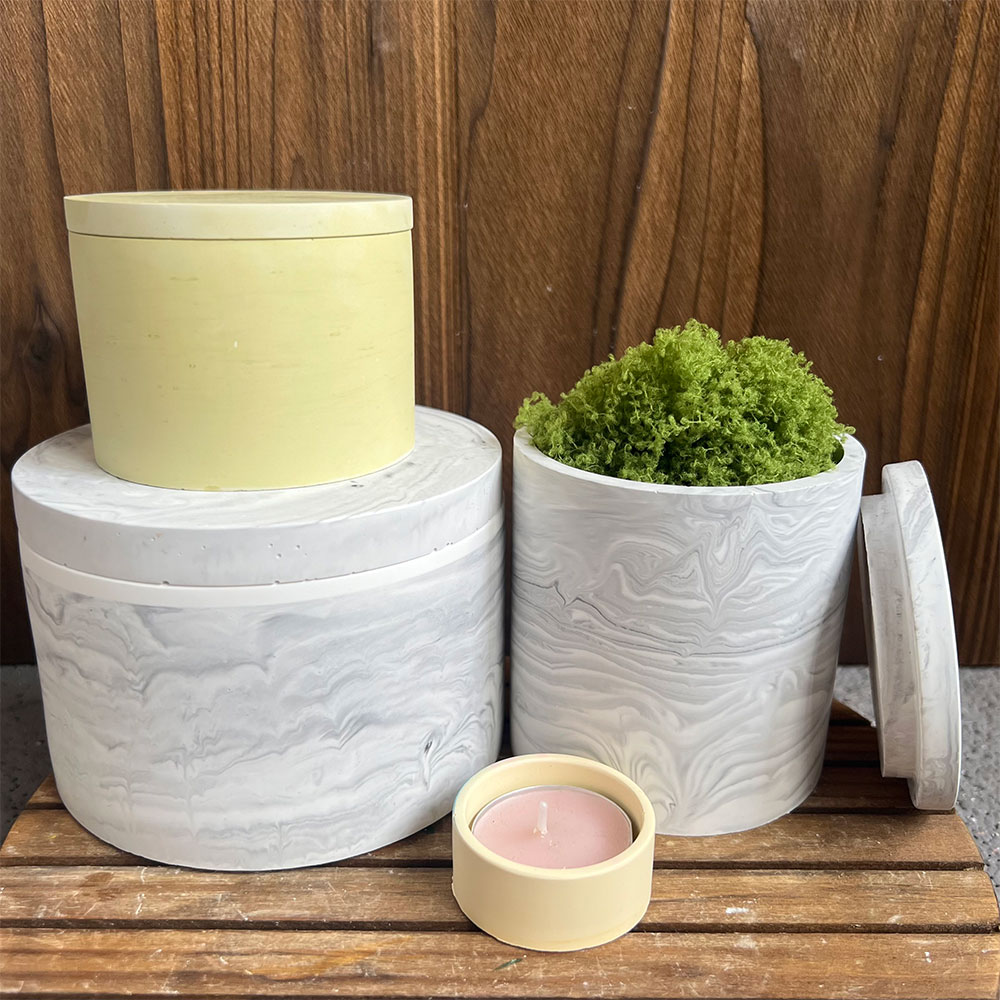 Round Cement Candle Canister S - Potsticker Mold review and price